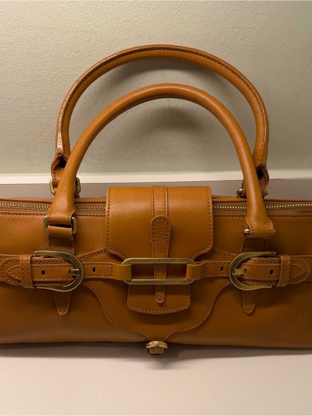 Vintage Jimmy Choo Tulita - Large Leather Satchel/Top-handle Bag